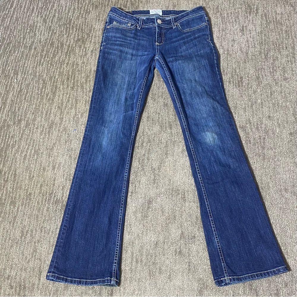Aeropostale Jeans Women's Size 3/4 W27 L30 Chelsea Bootcut Low-Rise Blue Denim
